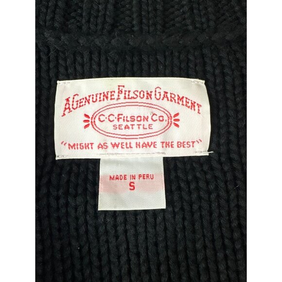C.C. FILSON full zip cotton heavy Sweater cardigan size S color Black - Picture 2 of 7